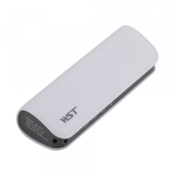 Wholesale 2600 mAh Ultra Compact Portable Charger External Battery Power Bank (White)